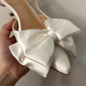 SOLD Fashion Nova Cream Bow Heels